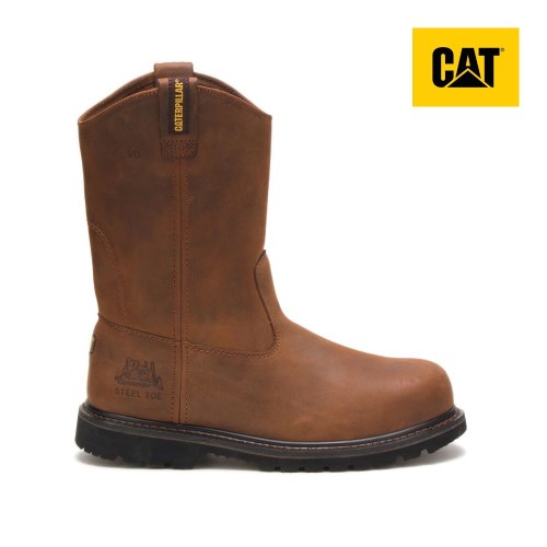 CAT Edgework Steel Toe Men's Work Boots Brown (AU U-730) Australia